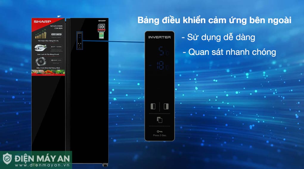 Tủ lạnh Sharp Inverter 532 lít Side By Side SJ-SBX530VG-BK